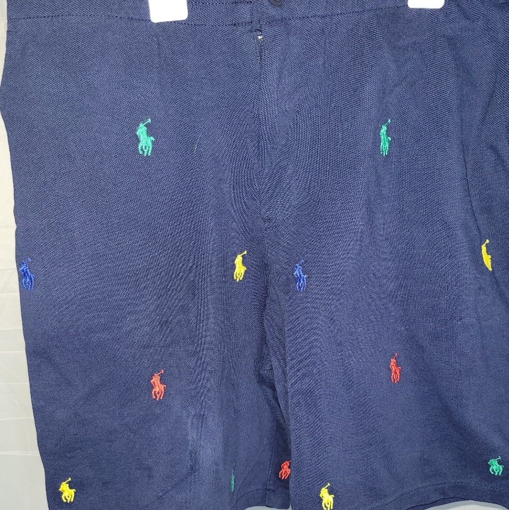 Polo shorts size large in blue. This item was worn 4x